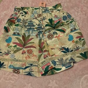 Vibrant High Waist Women's Shorts with Tropical Print